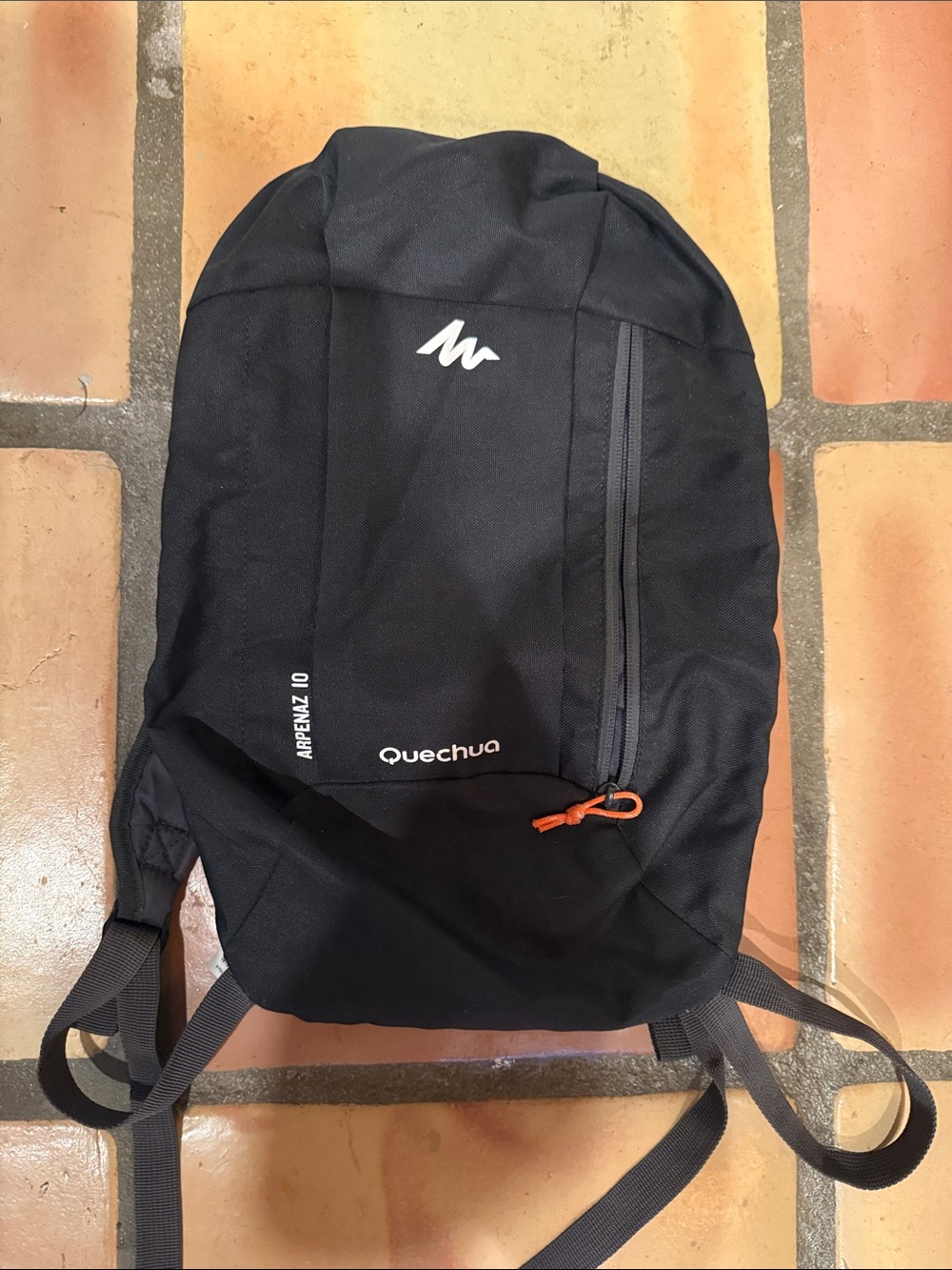 Decathlon Quechua Black Arpenaz 10 Daypack with Orange Accent